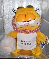 NWT Garfield Dakin  I Don  t Do Windows  1978-1981 Vintage 9" Plush Doll