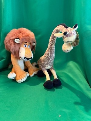 Vintage DreamWorks Madagascar Plush Lot - Alex the Lion & Melman Giraffe NWT