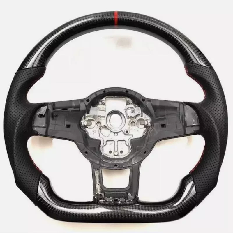 Volante de fibra de carbono real para Volkswagen Golf MK7 GTI/R 2015-2020 EE. UU. Foto 3 de 4