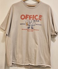 Mens Dive Bar Shirt Club Beige Shirt Office Bar Short Sleeve Heavyweight Sz XXL