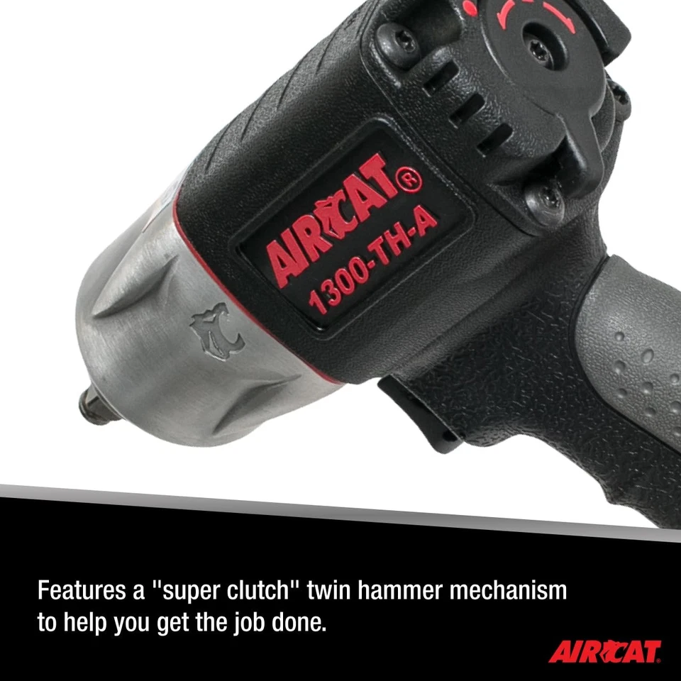 AIRCAT 1300-TH-A 3/8 Composite Impact Wrench,Black & Grey,Small - Image 3 of 4