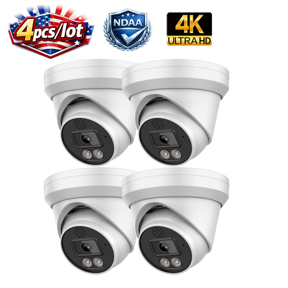 4 Pack Vikylin 4K 8MP Security IP Camera POE Indoor IR30 2 Way Audio NDAA Onvif