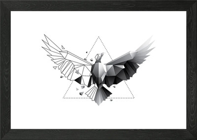 Schwarzer Phönix Licht gerahmtes Wandbild Poster Leinwanddruck Bild