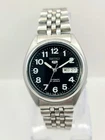 Vintage Seiko 5 Automatic 7S26-3180 Day/Date Black Dial Japanese Men wrist Watch