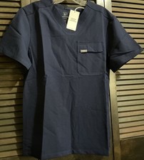 FIGS NWT Scrub Top NAVY V Neck Men  s Leon Cargo Technical Collection Small S