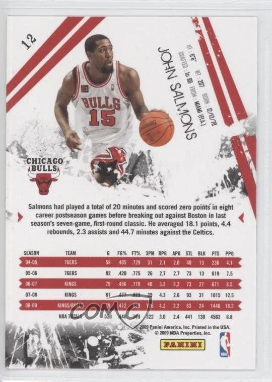 2009-10 Panini Rookies & Stars John Salmons #12 - Image 2 of 2