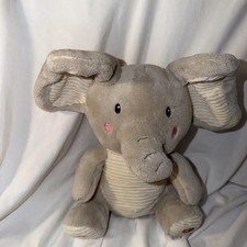 Kellytoy Elephant Rattle Crinkle Gray 12" Toy Ribbed Soft Stuffed Animal Lovey
