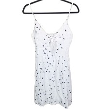 Purple Snow Mini Dress Sleeveless Dress V Neck Dress Tie Front Dress XL White