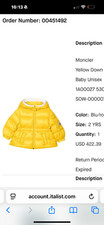 MONCLER Kids ski jacket size 2