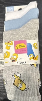 NEW The Simpsons X Primark Matt Groening Socks 3 Pairs  Size 10-13