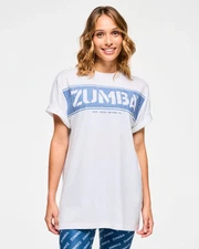 Zumba Blue Jean Unisex Tee -1 Size Fits Most! ~ White ~ New! Free Ship!