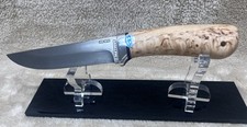 A&R Zlatoust Fox Russian Knife ZDi 1016 Damascus Steel Karelian Birch