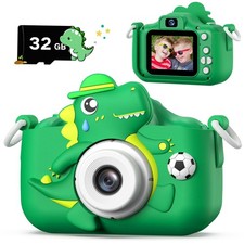 Dinosaur Kids Camera - Toddler Digital Selfie Camera with 32G SD Card