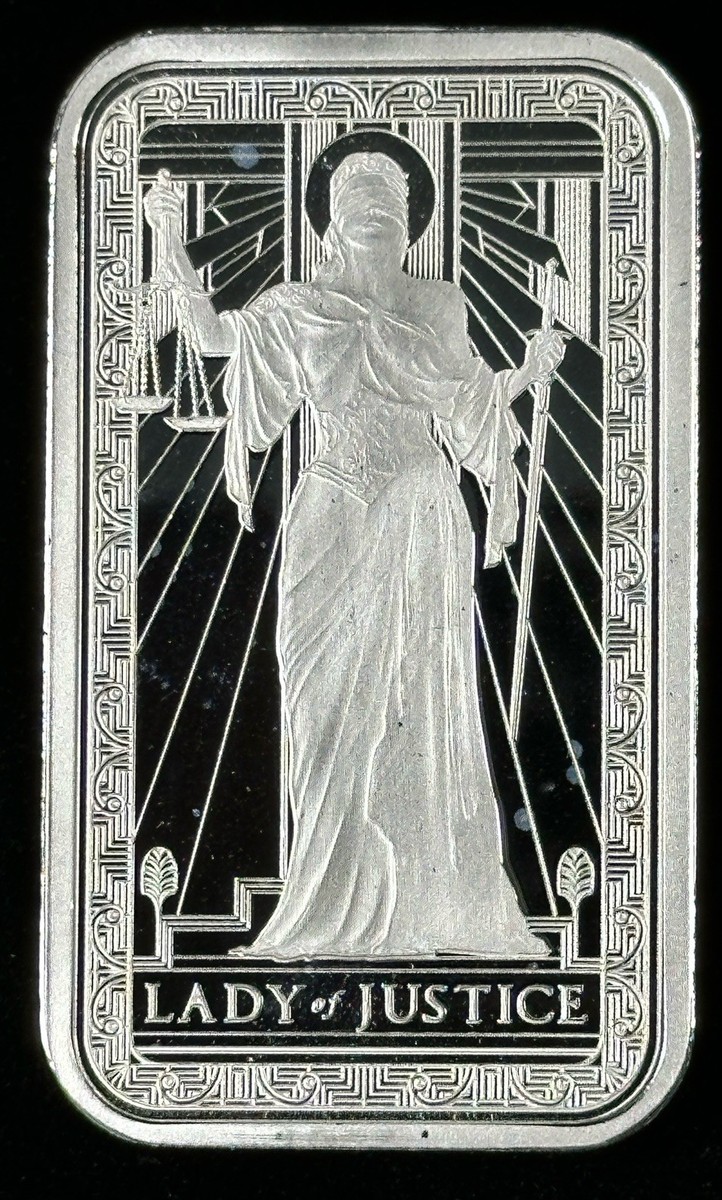 PAMP Suisse 1 oz .999 Fine Silver Bar Lady Justice Design w