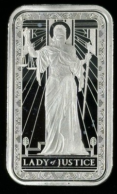 PAMP Suisse 1 oz .999 Fine Silver Bar Lady Justice Design w