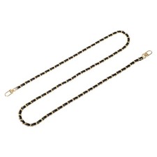 47" Purse Chain Strap with Buckles for Shoulder and Cross Body Black  Gold 