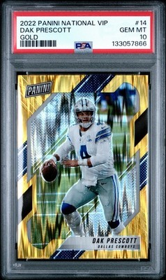 2022 PANINI NATIONAL VIP #14 DAK PRESCOTT GOLD /10 PSA 10