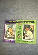 1975 Topps - Most Valuable Players Bobby Shantz, Hank Sauer #190