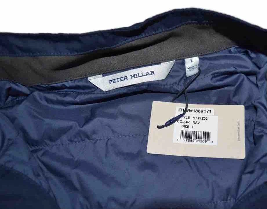 PETER MILLAR Norfolk Bomber Jacket Navy Men’s Large MF24Z03 NWT image 5