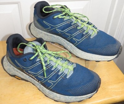 Merrell Moab Flight Trail Running Hiking Vibram Shoes Blue/Green Men's Size 11.5