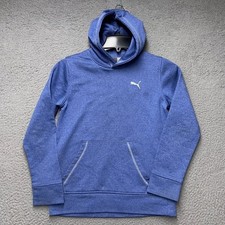 Puma Hoodie Sweatshirt Youth Boys Medium Blue Long Sleeve Kangaroo Pocket Gym