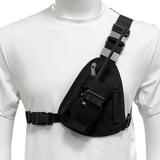 Chest Harness Shoulder Holster - Adjustable Single Radio Pouch for Motorola Radi