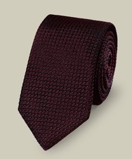 Charles Tyrwhitt Silk Grenadine Italian Tie - Maroon Red