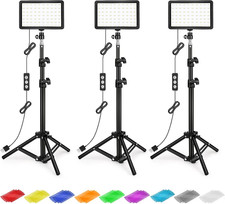 Dimmable 5600K USB LED Video Lighting Kit w Tripod  Color Filters for Photo