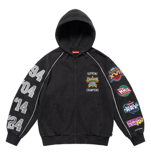Sweat à capuche zippé Supreme Playoffs noir XL NEUF à capuche à la main