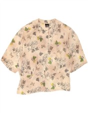 FIORELLA RUBINO Camicia donna manica corta blusa IT 48 XL beige floreale BW09