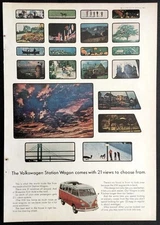 1965 VW Van Station Wagon 21 Window VOLKSWAGEN vintage AD Bus Microbus