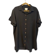 Sezane Black Shirt Dress Large Slouchy Rolled Sleeves Classic Quiet Luxury Drape