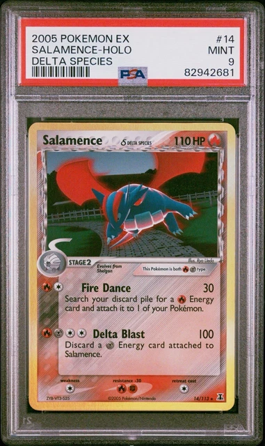 LOW POP 2005 Pokemon EX Delta Species 14 Salamence Holo PSA 9 EX ERA VINTAGE
