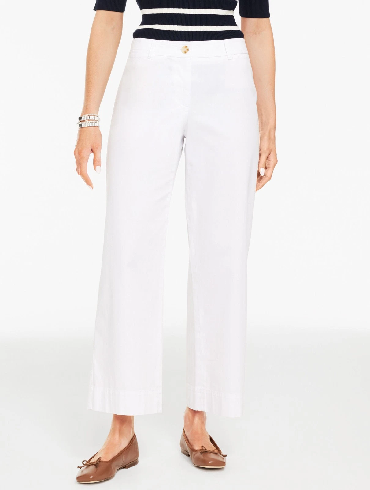 Wide Ankle Heritage Twill Pants at talbots, NWT $99.5, color WHITE