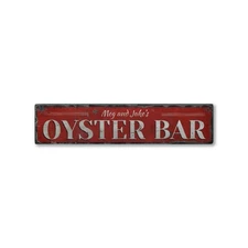 Oyster Bar, Custom Name Seafood - Rustic Distressed Wood Sign