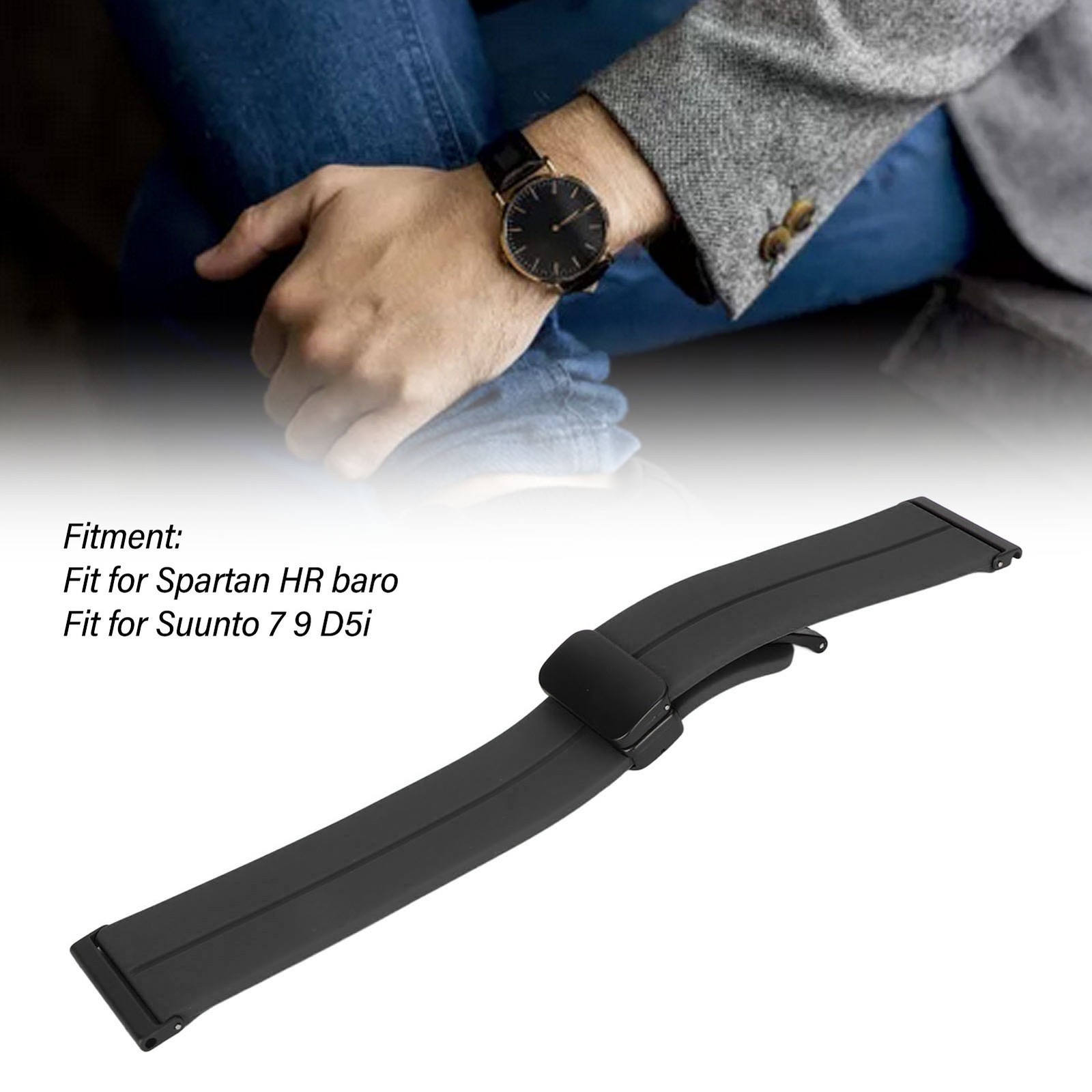 Silicone Band Quick Release Sports Watch Bands With 24mm Magnetic Folding Buckle
