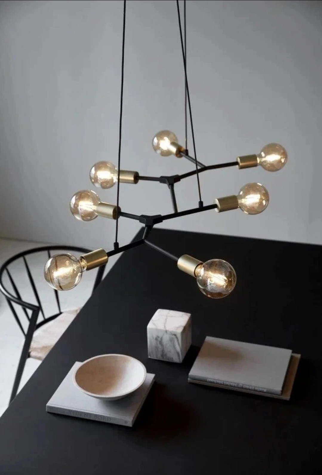 Nordlux Josefine Ceiling Light 7 Bulb Brass & Black