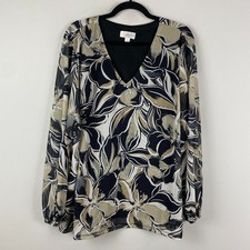 Belle Beach by Kim Gravel TropiCool Knit Suncatcher Blouson Slv Top XL Multi