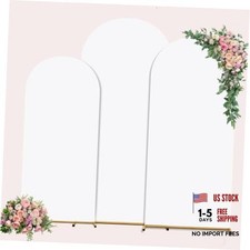 Set of 3 Arch Backdrop Cover,4FT/5FT/ 6FT Round Top Spandex 4-5-6-FT White