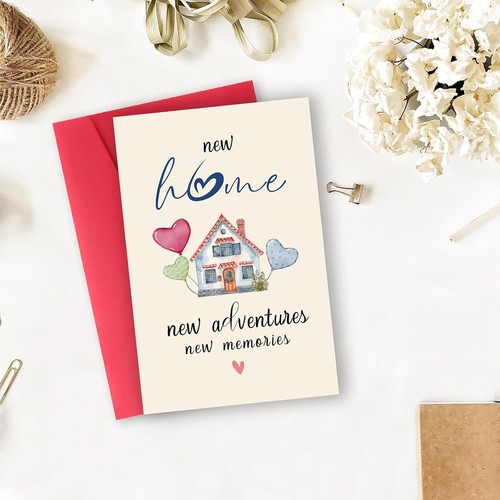 Nueva tarjeta de hogar, tarjeta de casa divertida de inauguración para hombre mujer, hs-11 - Imagen 6 de 6
