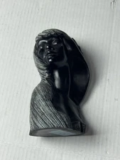 Vintage Frank Schirman LAKA Sculpture Black Coral 7.5" Hawaiian Beauty