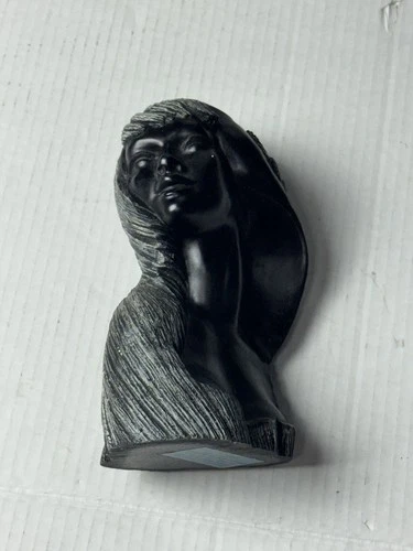 Vintage Frank Schirman LAKA Sculpture Black Coral 7.5" Hawaiian Beauty