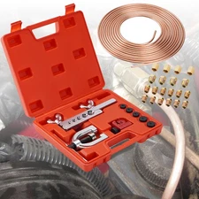 Recewill Brake Line Repair Kit 1/4 25FT Copper Pipe Flaring Tool & 20 Fittings