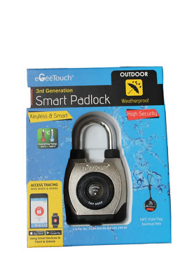 OUTDOOR & COMMERCIAL use Egeetouch Smart Padlock Bluetooth via apps 3rd GEN NEW