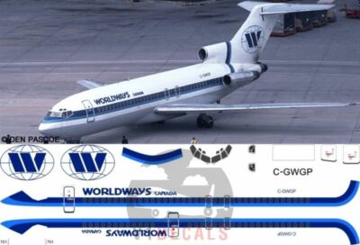 V1 Decals Boeing 727-100 Worldways Canada for 1/144 Airfix Model Airplane Kit