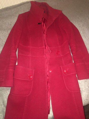 ladies red next funnel neck coat size 6 