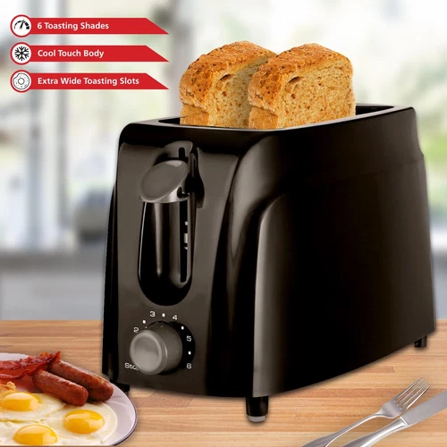 Brentwood Cool Touch 2-Slice Toaster, Black