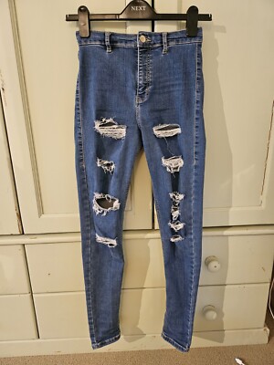 Topshop Womens Joni Ripped Jeans Size UK