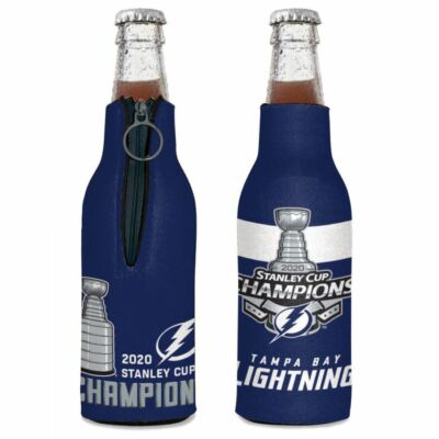 TAMPA BAY LIGHTNING STANLEY CUP CHAMPS BOTTLE HOLDER COOZIE COOLER WITH ZIPPER