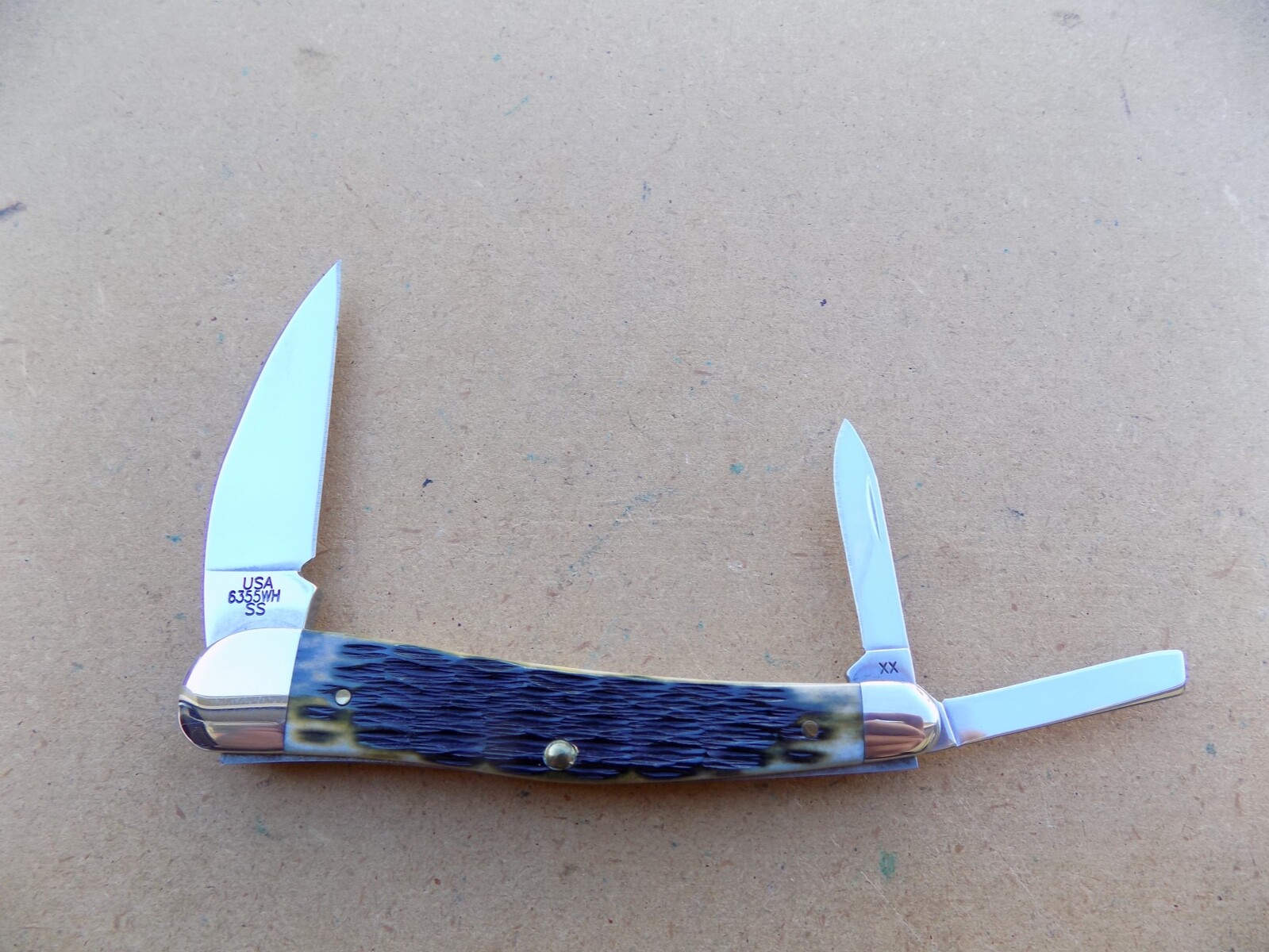 Crandall Cutlery Co Case XX 6355 Seahorse Whittler Knife Olive Green